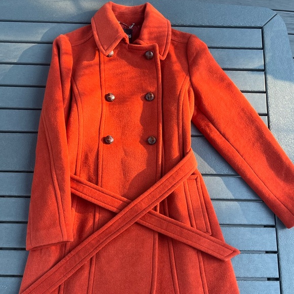 Express; Bold Orange Wool Pea Coat; Mint Condition (NWT); Woman’s M - Picture 3 of 9